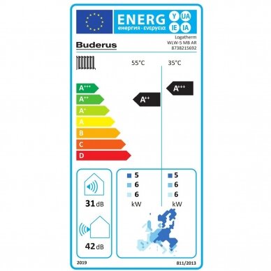 Buderus oras-vanduo šilumos siurblys Logatherm WLW-5 MB AR 5,4kW 3