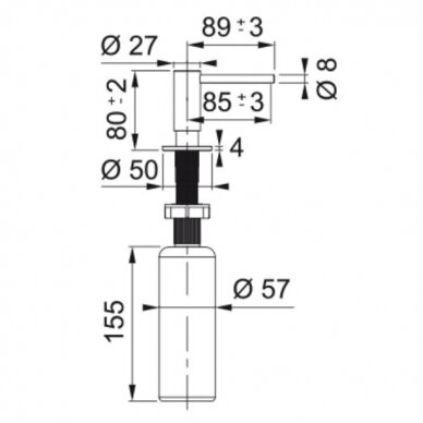 Franke muilo dozatorius Atlas 350ml., aukso spalvos 1