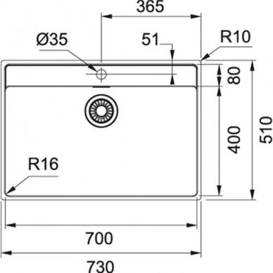 Franke nerūdijančio plieno plautuvė MRX 210-70 TL 2