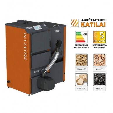 Granulinis katilas 5 klasės Pellet Uni 16kW 2