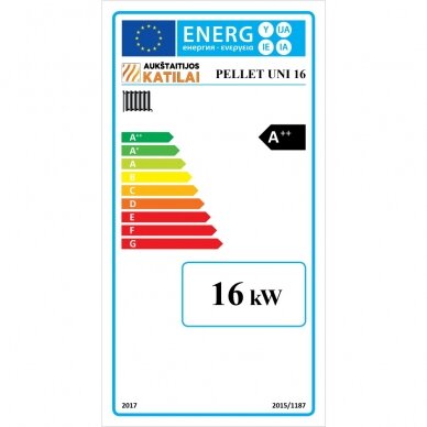 Granulinis katilas 5 klasės Pellet Uni 16kW 3