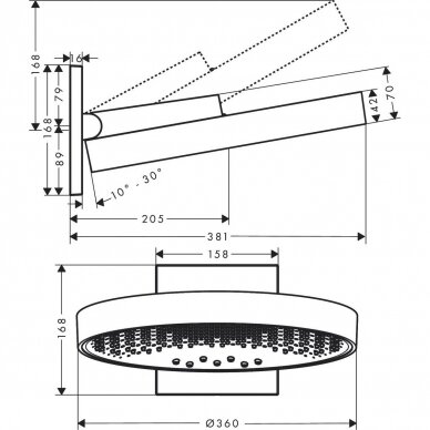 Hansgrohe dušo galva Rainfinity 360 3jet 26234670 5