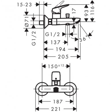 Hansgrohe maišytuvas voniai Logis 1