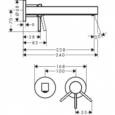 Hansgrohe maišytuvas praustuvui Finoris 76050700 1