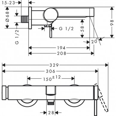 Hansgrohe maišytuvas voniai Finoris 76420000 1