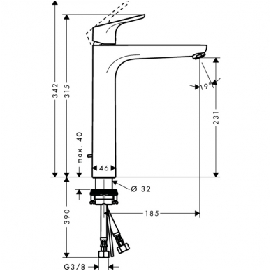 Hansgrohe maišytuvas praustuvui Focus 230 1