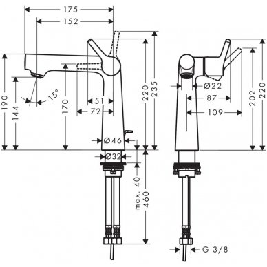 Hansgrohe maišytuvas praustuvui Talis S 140 1