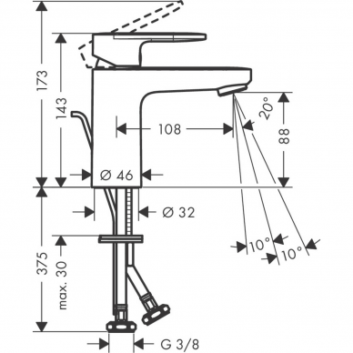 Hansgrohe maišytuvas praustuvui Vernis 100, 71551000 1