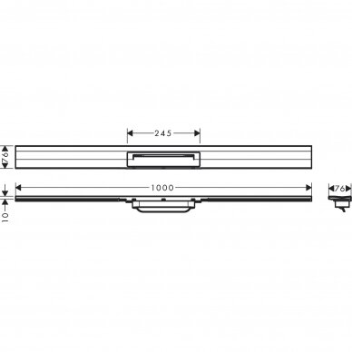 Hansgrohe RainDrain Flex grotelės 1200mm dušo latakui uBox 56054000 4