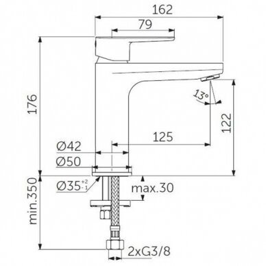 Ideal Standard maišytuvas praustuvui Cerafine O BC554XG 3