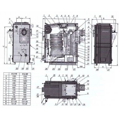 Kieto kuro katilas Kalvis K-2-16N 1