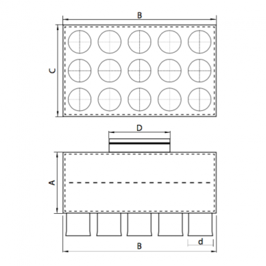 Oro paskirstymo dėžė LOK-H-200-75X15 1