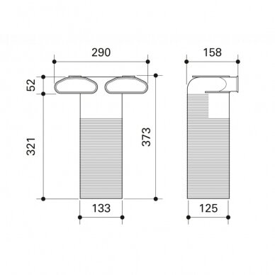 Profi-air tunnel difuzoriaus dėžutė 2x 132-52 1