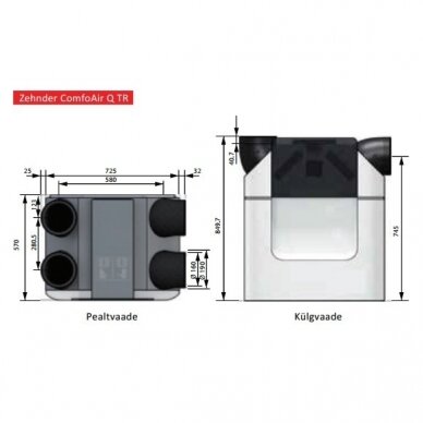 Rekuperatorius Zehnder ComfoAir Q 350 TR 1