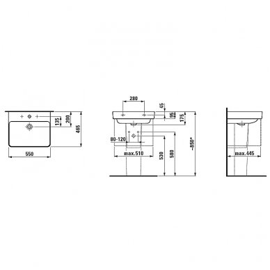 Laufen PRO S praustuvas 55x46cm 810962 1