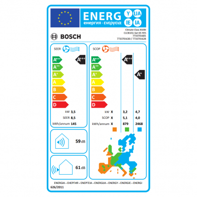 Šilumos siurblys oras-oras Bosch Climate Class 8100i 3,5/3,2kW 2