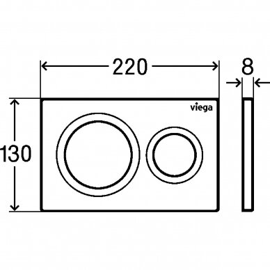 Viega wc rėmo mygtukas Prevista Visign for Style 20, juodas matinis 1