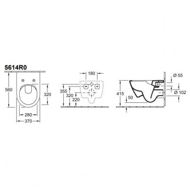 Villeroy&Boch pakabinamas unitazas Subway 2.0 "Direct Flush" su plonu Soft-Close dangčiu 2